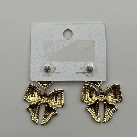 SUGARFIX by Baublebar Heart and Ribbon Earrings Nickle Free - Picture 2 of 2